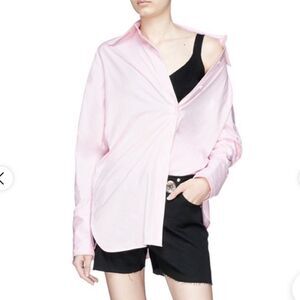 Helmut Lang cut out back cotton statement blouse xs